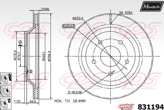 Maxtech 877219 - Disque de frein cwaw.fr