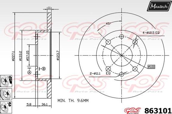 Maxtech 873070 - Disque de frein cwaw.fr