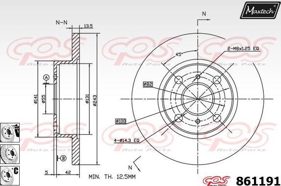 Maxtech 70200113 - Kit de réparation, étrier de frein cwaw.fr