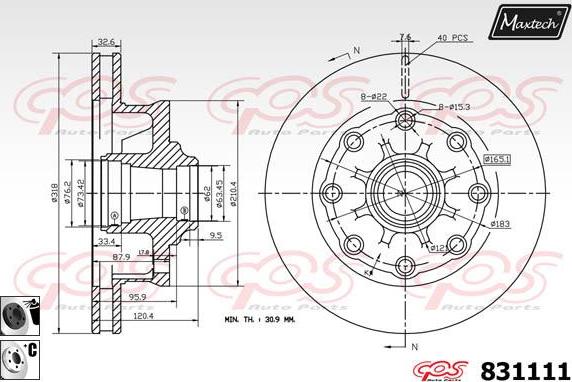 Maxtech 70200129 - Kit de réparation, étrier de frein cwaw.fr