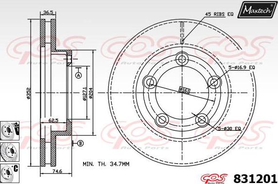 Maxtech 70200128 - Kit de réparation, étrier de frein cwaw.fr