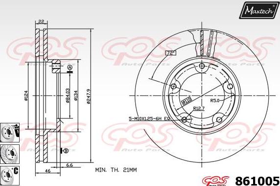 Maxtech 871084 - Disque de frein cwaw.fr