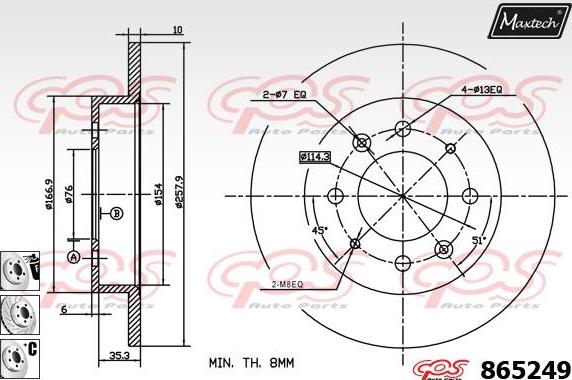 Maxtech 70200801 - Kit de réparation, étrier de frein cwaw.fr