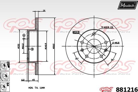 Maxtech 873553 - Disque de frein cwaw.fr