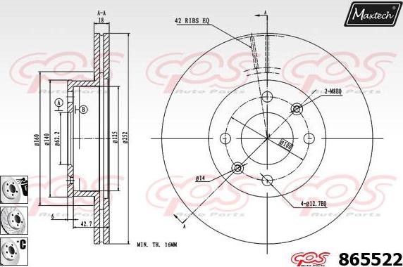 Maxtech 70200342 - Kit de réparation, étrier de frein cwaw.fr