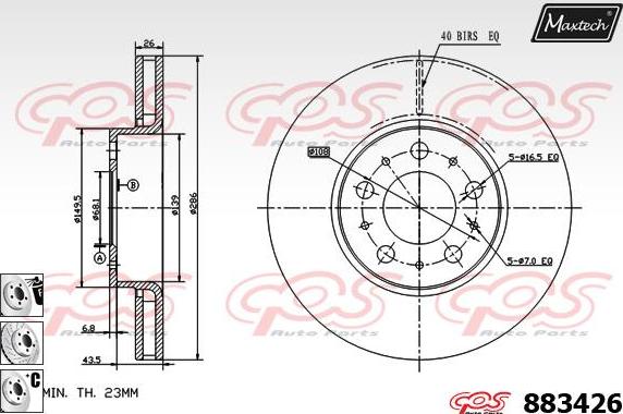 Maxtech 875327 - Disque de frein cwaw.fr