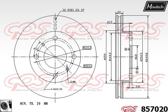 Maxtech 70200260 - Kit de réparation, étrier de frein cwaw.fr