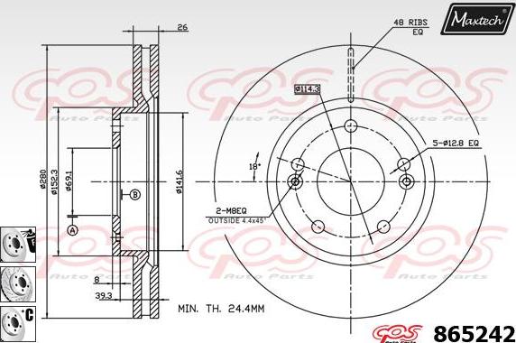 Maxtech 70200203 - Kit de réparation, étrier de frein cwaw.fr