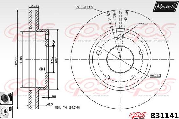 Maxtech 70200280 - Kit de réparation, étrier de frein cwaw.fr