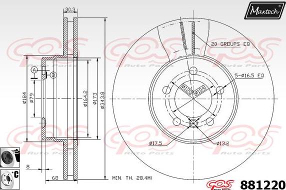 Maxtech 70200220 - Kit de réparation, étrier de frein cwaw.fr