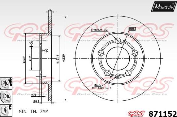 Maxtech 875615 - Disque de frein cwaw.fr