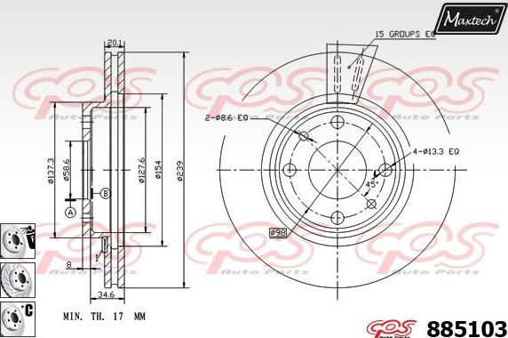 Maxtech 875377 - Disque de frein cwaw.fr