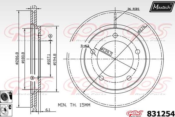 Maxtech 71810091 - Boulon de guidage, étrier de frein cwaw.fr