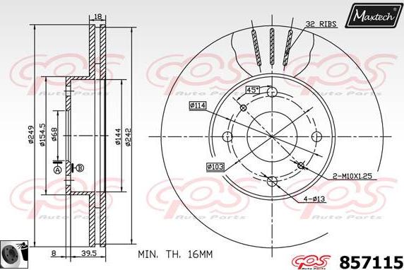 Maxtech 71810053 - Boulon de guidage, étrier de frein cwaw.fr