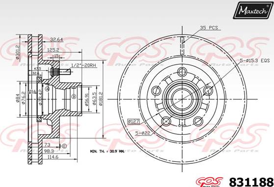 Maxtech 71810145 - Boulon de guidage, étrier de frein cwaw.fr