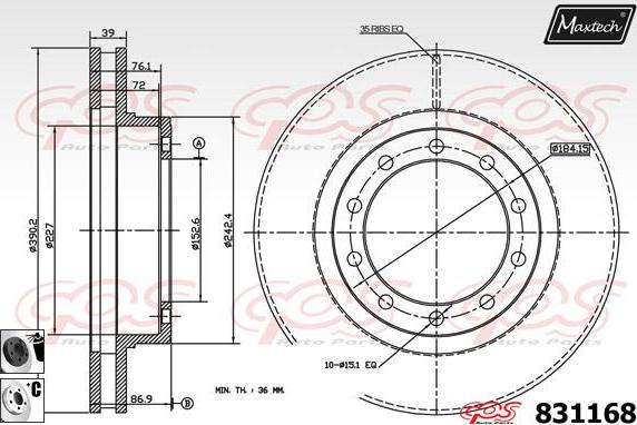 Maxtech 71810216 - Boulon de guidage, étrier de frein cwaw.fr