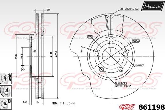 Maxtech 72944015 - Piston, étrier de frein cwaw.fr