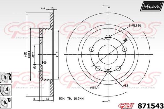 Maxtech 857122 - Disque de frein cwaw.fr