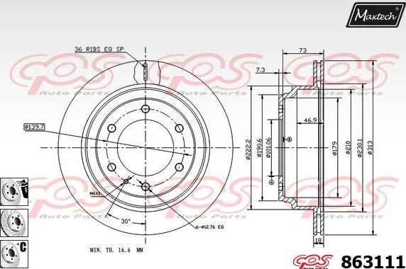 Maxtech 72945011 - Piston, étrier de frein cwaw.fr