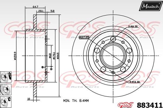 Maxtech 72946013 - Piston, étrier de frein cwaw.fr