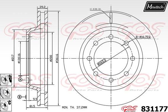 Maxtech 857152 - Disque de frein cwaw.fr