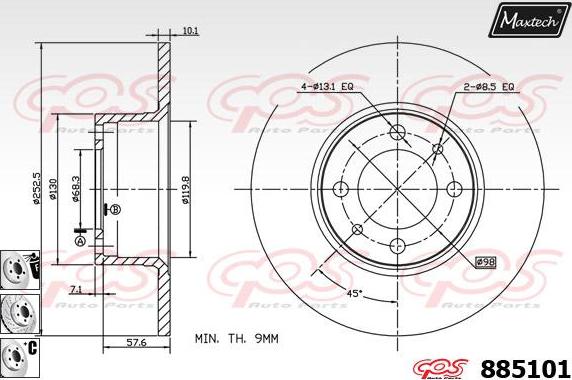 Maxtech 873523 - Disque de frein cwaw.fr