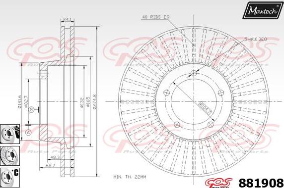 Maxtech 873557 - Disque de frein cwaw.fr