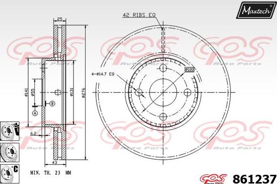 Maxtech 851142 - Disque de frein cwaw.fr