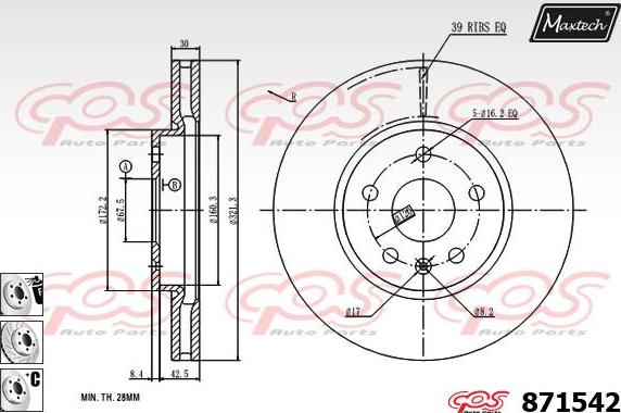 Maxtech 857075 - Disque de frein cwaw.fr