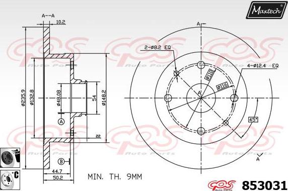 Maxtech 72954015 - Piston, étrier de frein cwaw.fr