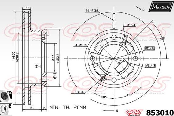 Maxtech 72954024 - Piston, étrier de frein cwaw.fr