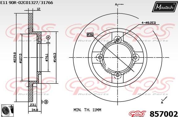 Maxtech 72952004 - Piston, étrier de frein cwaw.fr