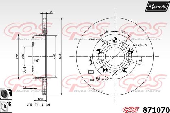 Maxtech 72952003 - Piston, étrier de frein cwaw.fr