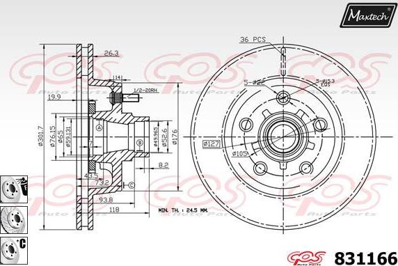 Maxtech 881229 - Disque de frein cwaw.fr