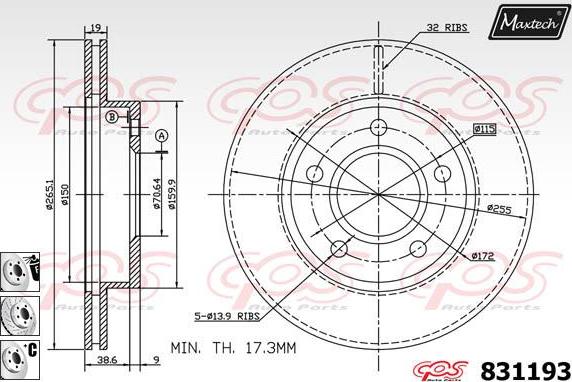 Maxtech 72957043 - Piston, étrier de frein cwaw.fr