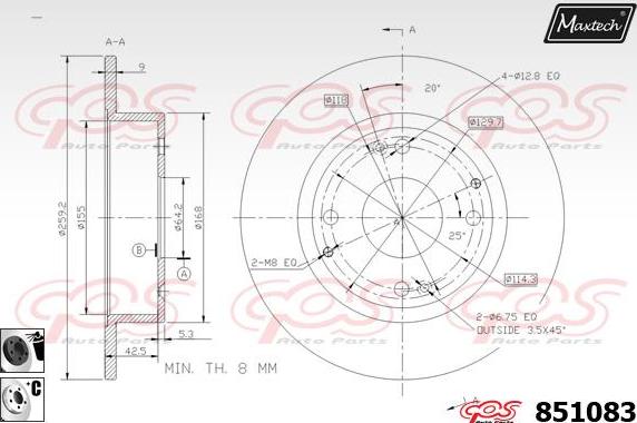 Maxtech 72957006 - Piston, étrier de frein cwaw.fr