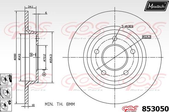 Maxtech 72957035 - Piston, étrier de frein cwaw.fr