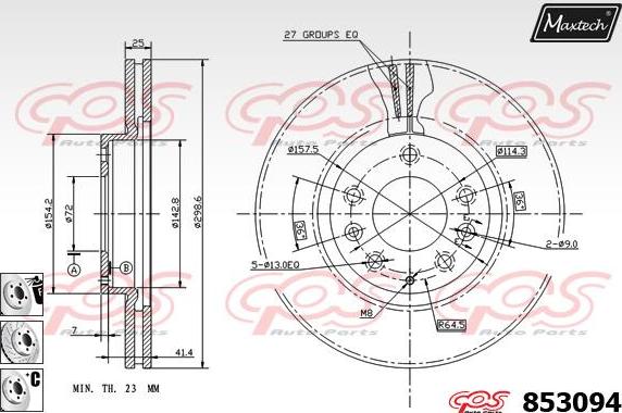 Maxtech 72957031 - Piston, étrier de frein cwaw.fr