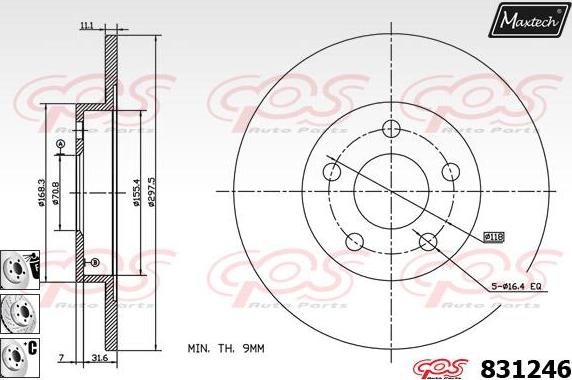 Maxtech 827047 - Disque de frein cwaw.fr