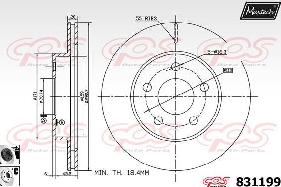 Maxtech 881407 - Disque de frein cwaw.fr