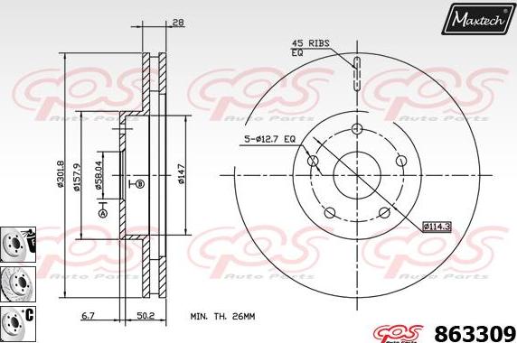 Maxtech 831212 - Disque de frein cwaw.fr