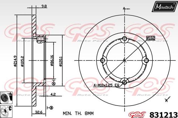 Maxtech 72968007 - Piston, étrier de frein cwaw.fr