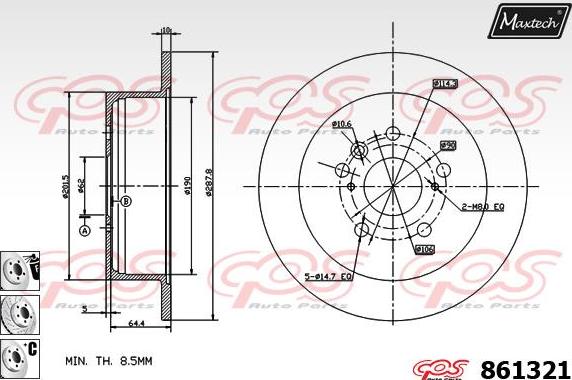 Maxtech 72934003 - Piston, étrier de frein cwaw.fr