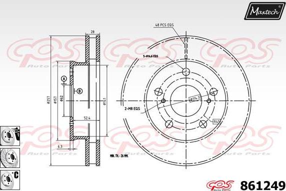 Maxtech 871555 - Disque de frein cwaw.fr