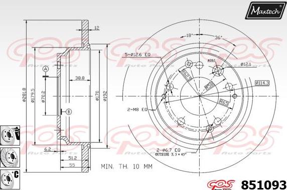 Maxtech 871519 - Disque de frein cwaw.fr