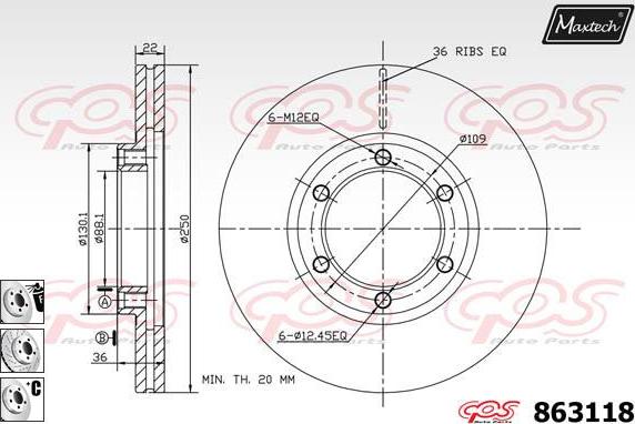 Maxtech 861248 - Disque de frein cwaw.fr