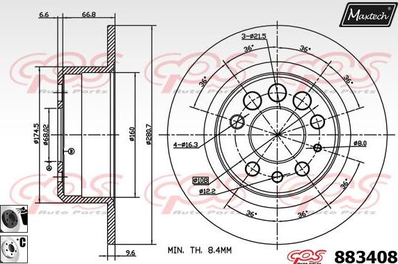 Maxtech 72938052 - Piston, étrier de frein cwaw.fr