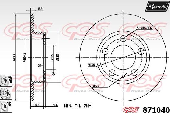 Maxtech 857011 - Disque de frein cwaw.fr