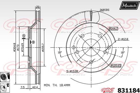 Maxtech 72938064 - Piston, étrier de frein cwaw.fr