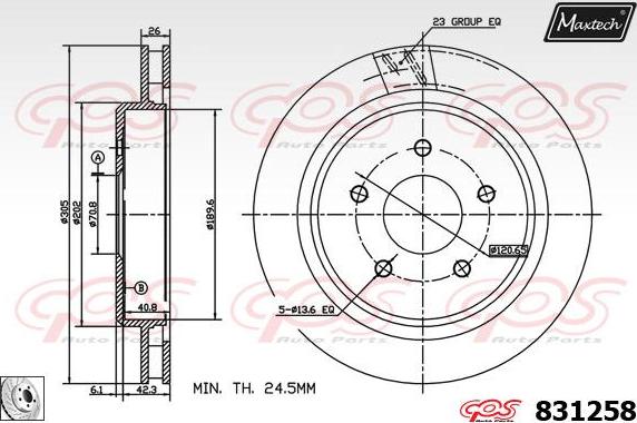 Maxtech 72718023 - Élément d'ajustage, Étrier de frein de stationnement cwaw.fr